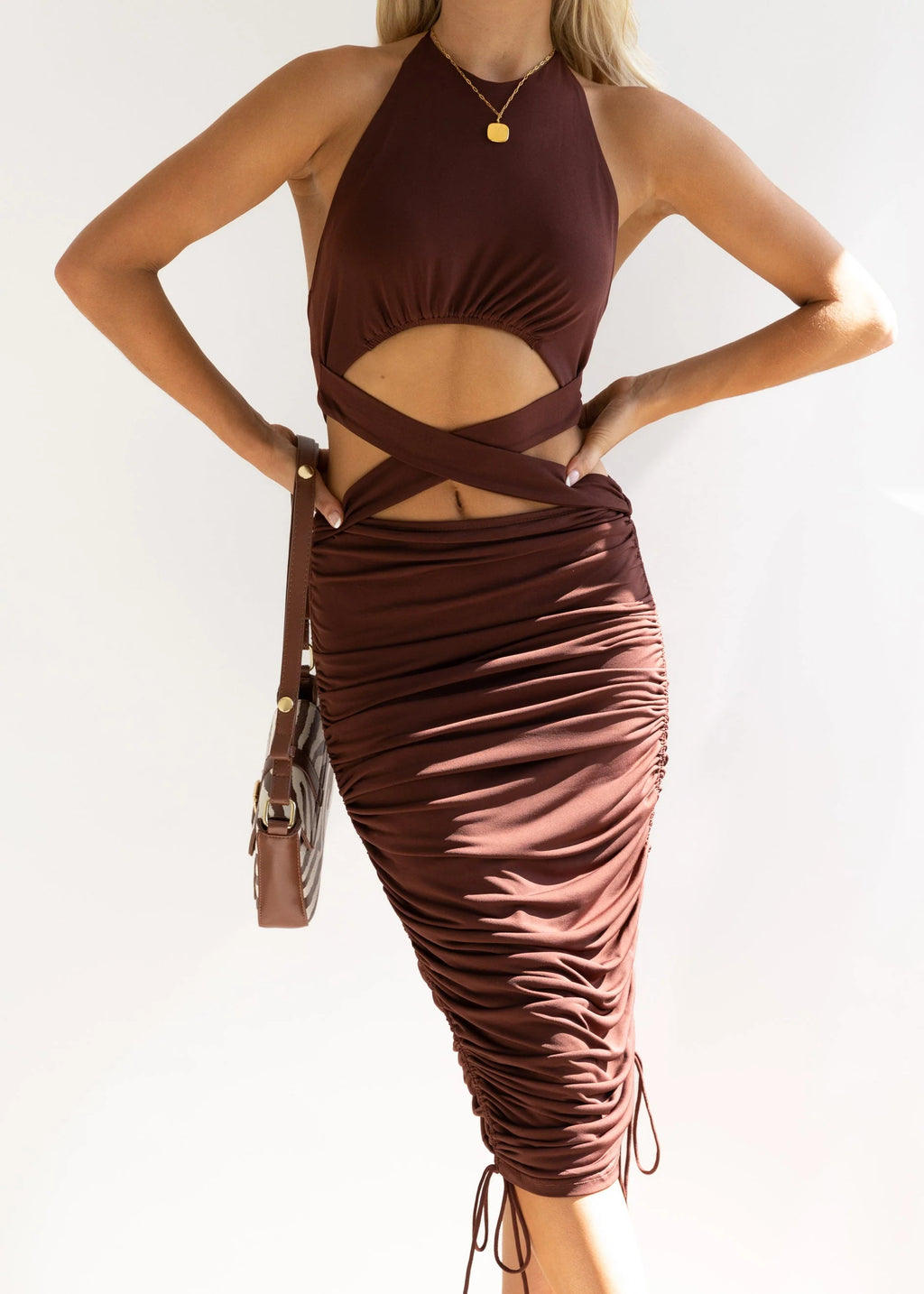 Elaine Midi Dress - Chocolate