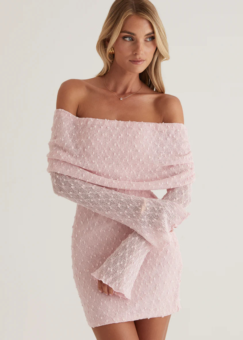 Toulouse Off Shoulder Dress - Pink