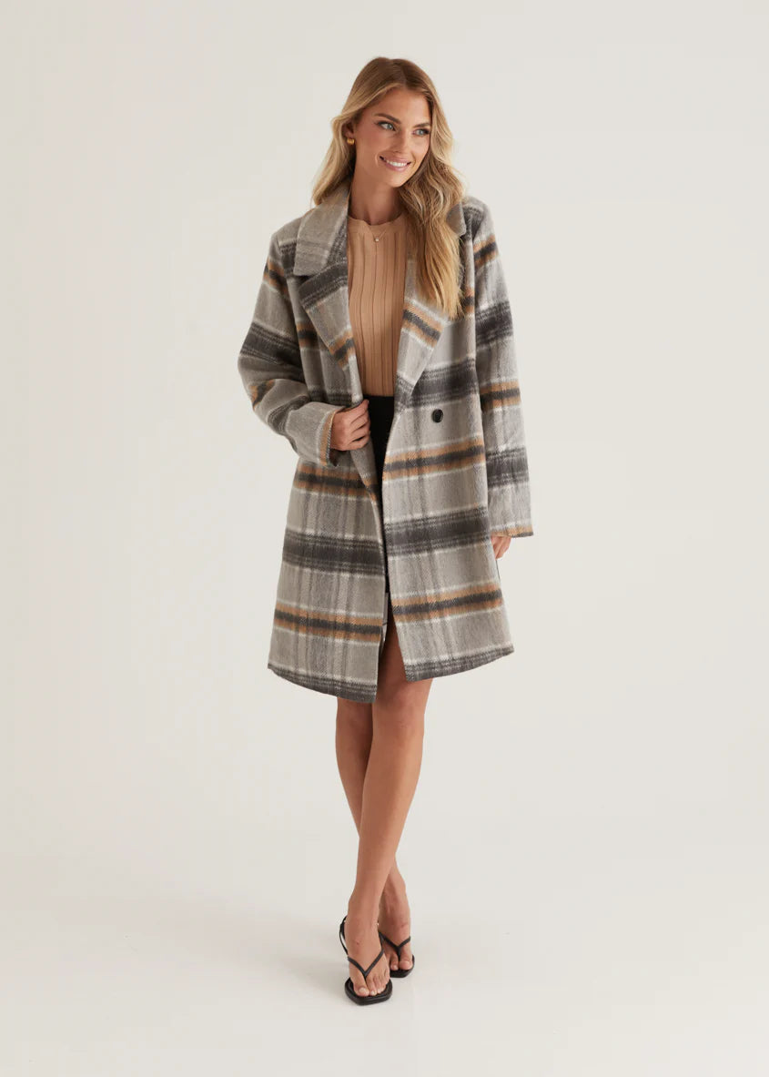 Oprael Coat - Grey Check