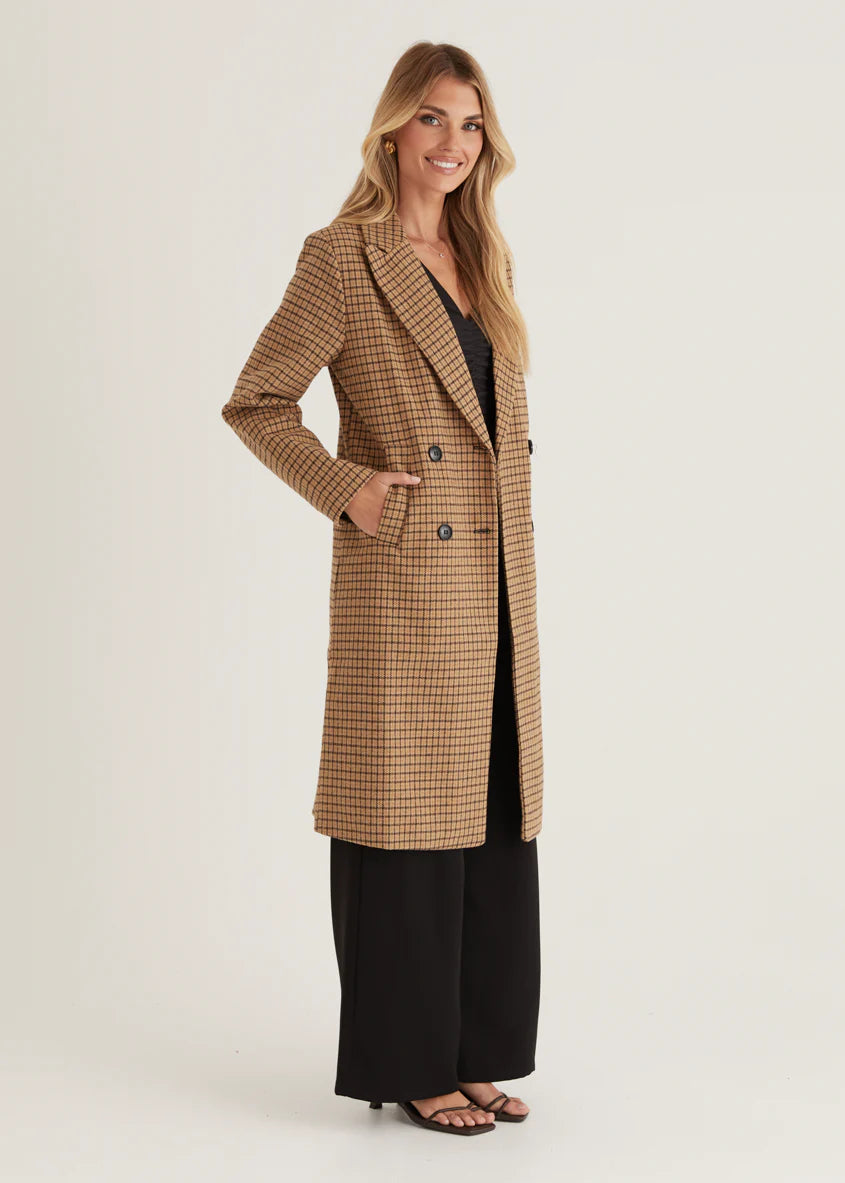 Tommie Coat - Tan Check
