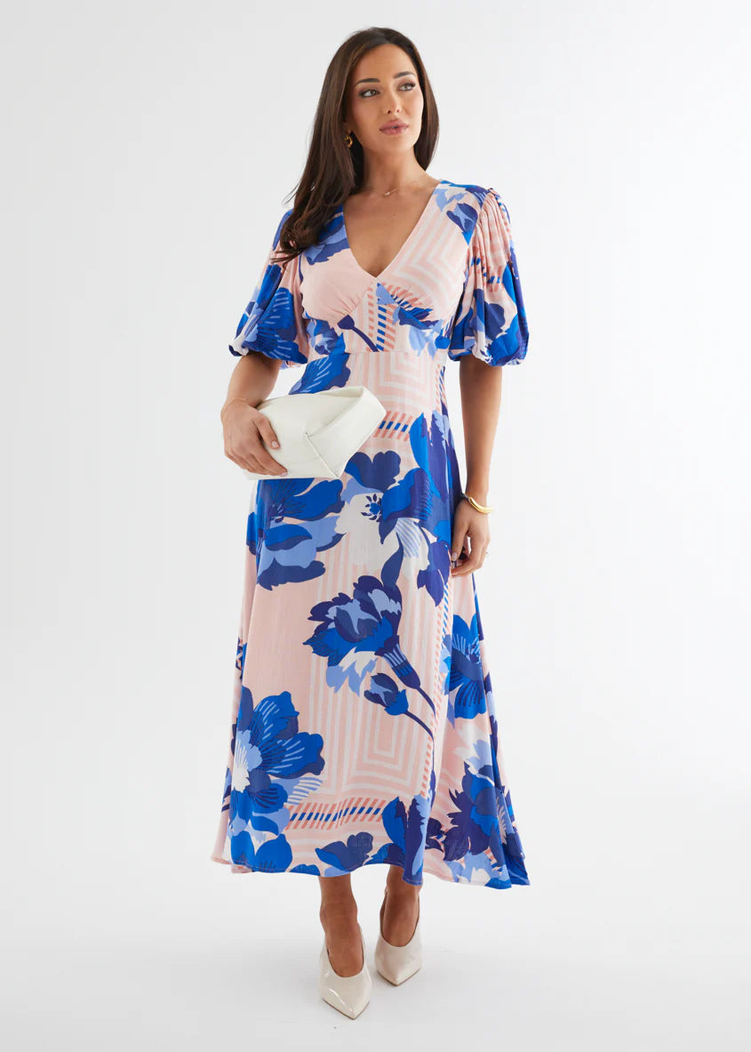 Sybil Maxi Dress - Sapphire Blossom