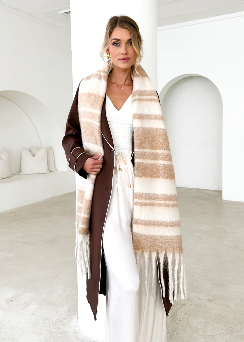 Novella Scarf - Natural Check