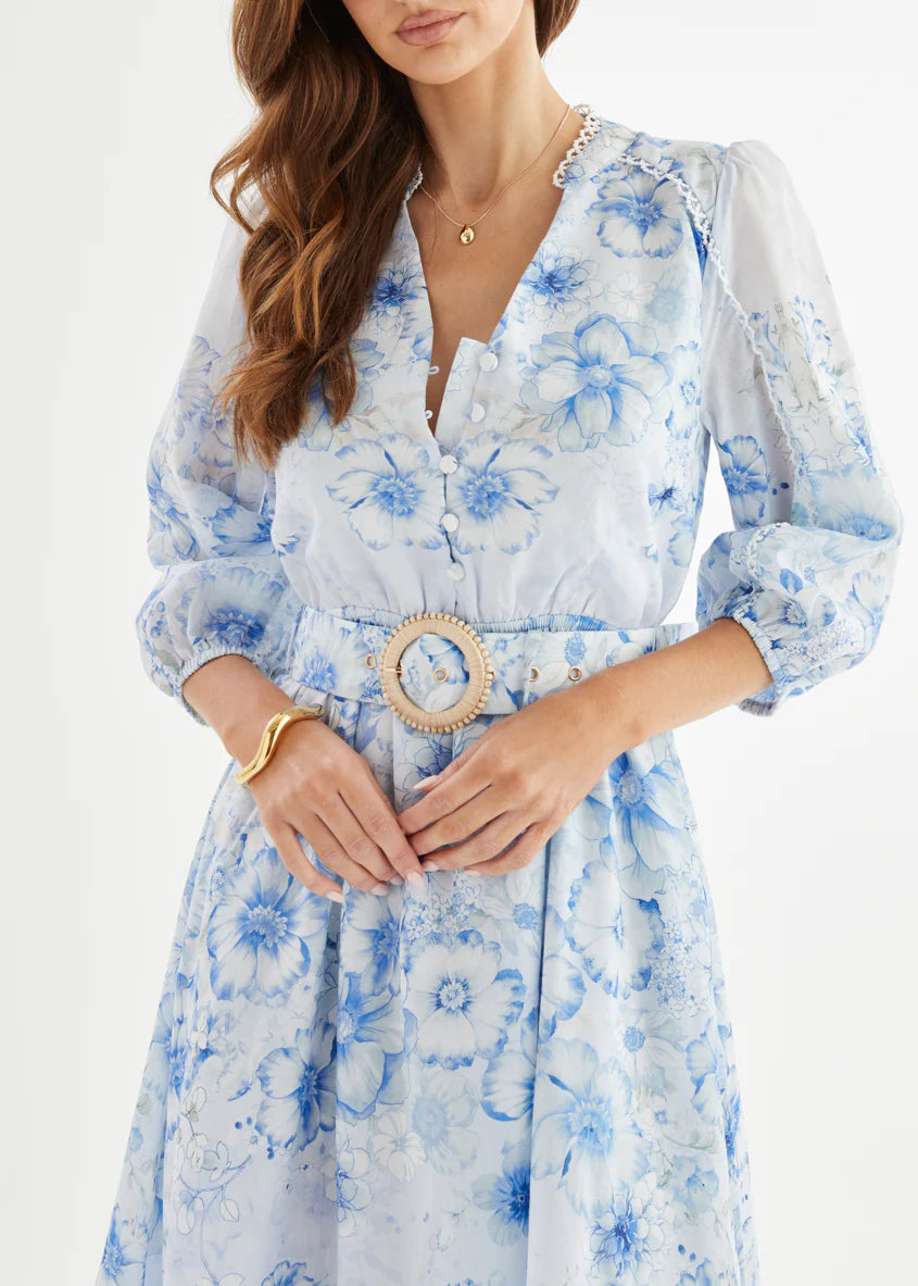 Lani Maxi Dress - Blue Flowers