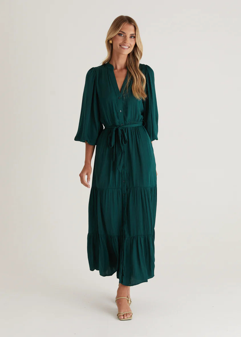Maya Midi Dress - Emerald