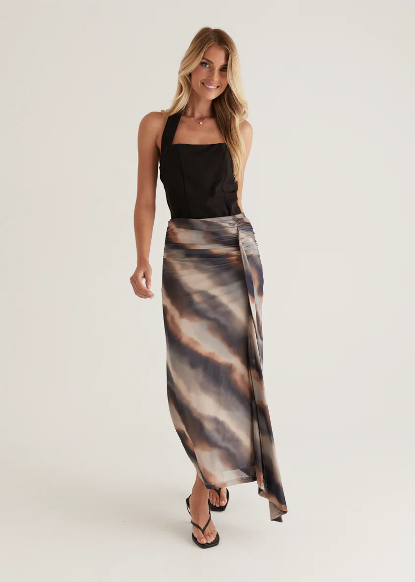 Eyso Mesh Skirt - Mocha Watercolour