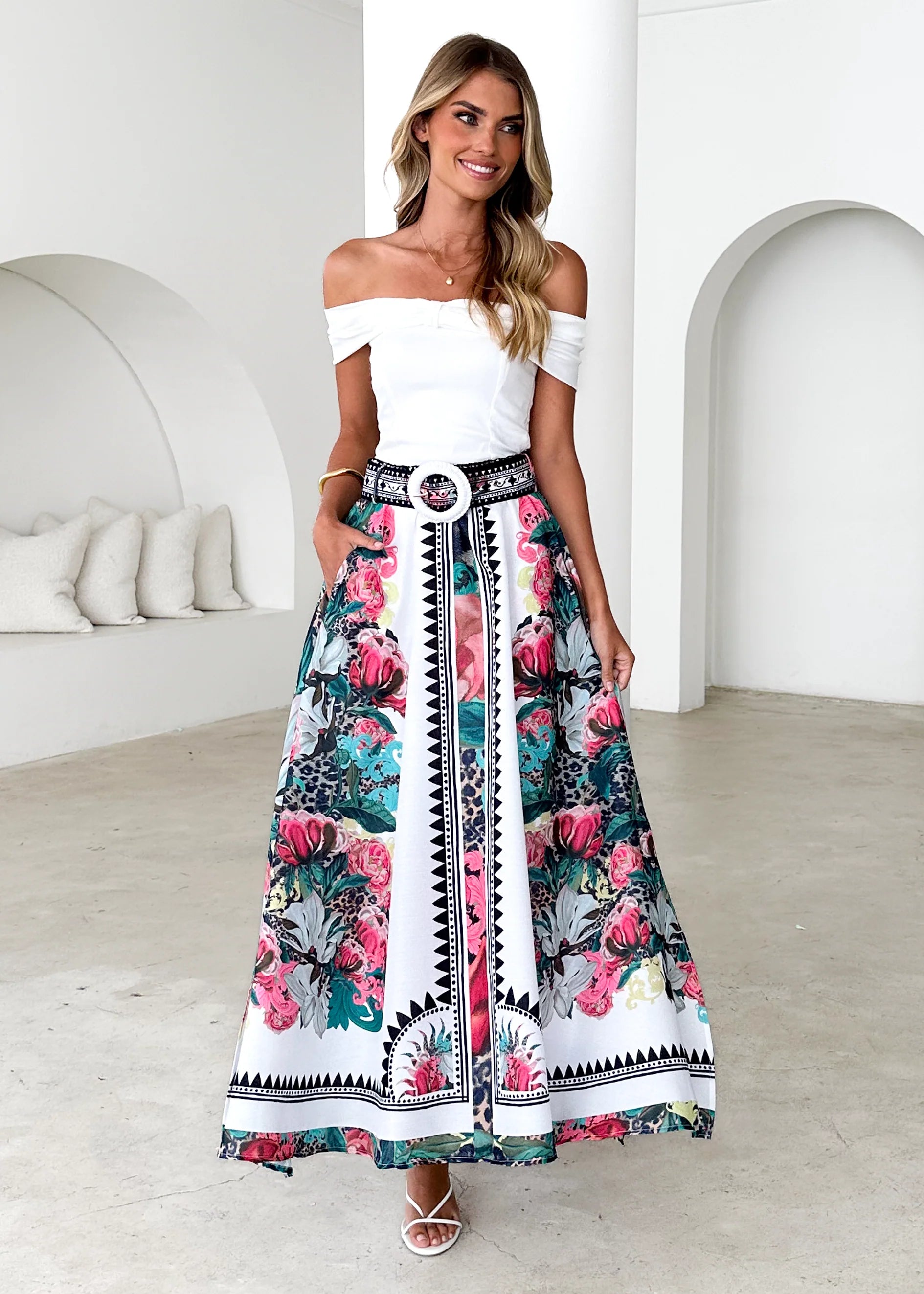 Pippa Midi Skirt - Eden Floral