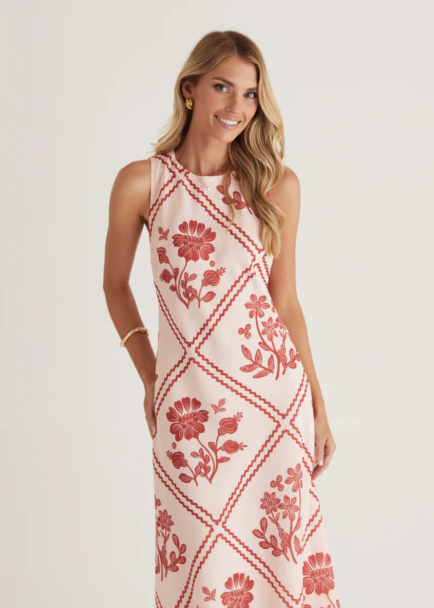 Xavier Maxi Dress - Red Floral