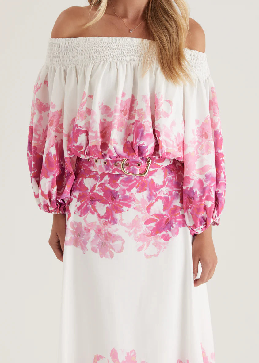 Averie Off Shoulder Top - Pink Floral