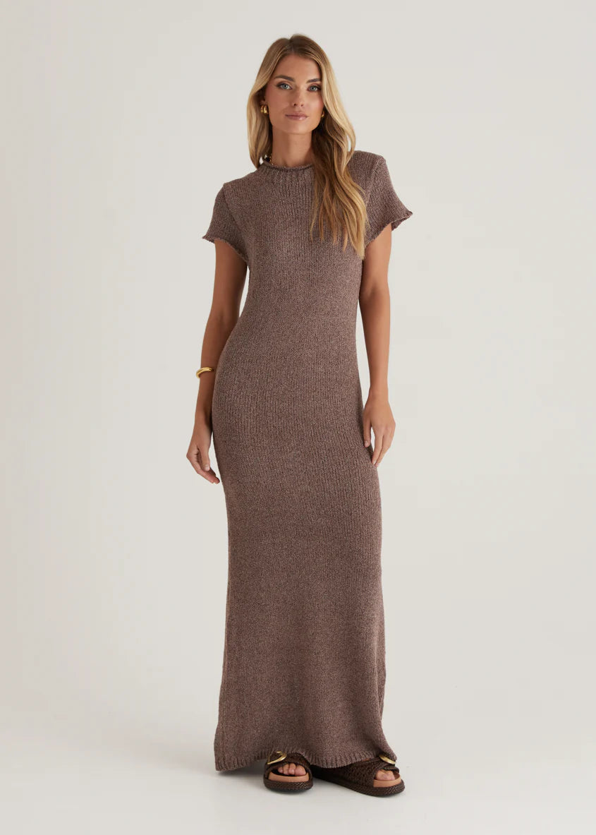 Kori Knit Maxi Dress - Choc