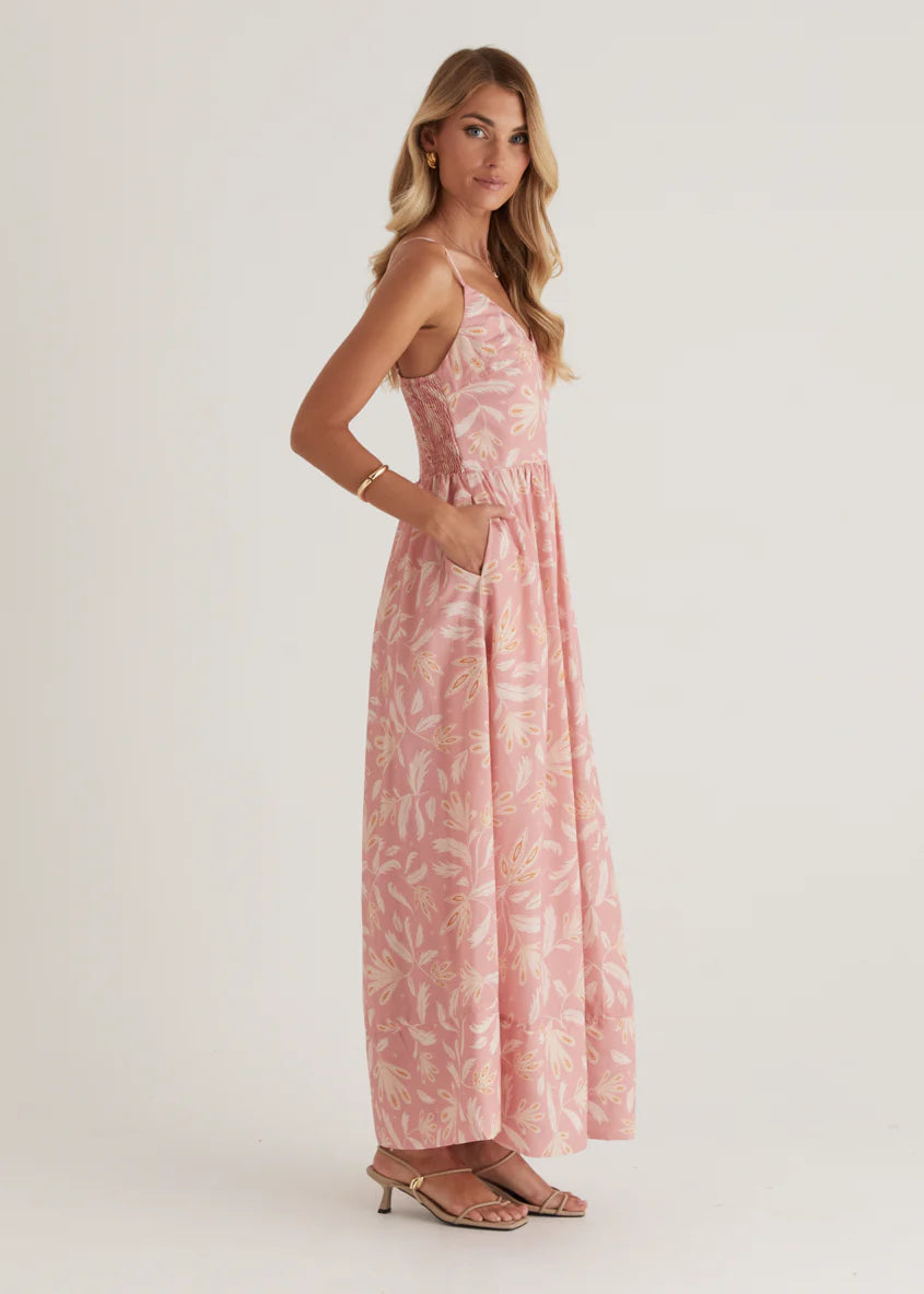 Madrid Maxi Dress - Blush Abstract