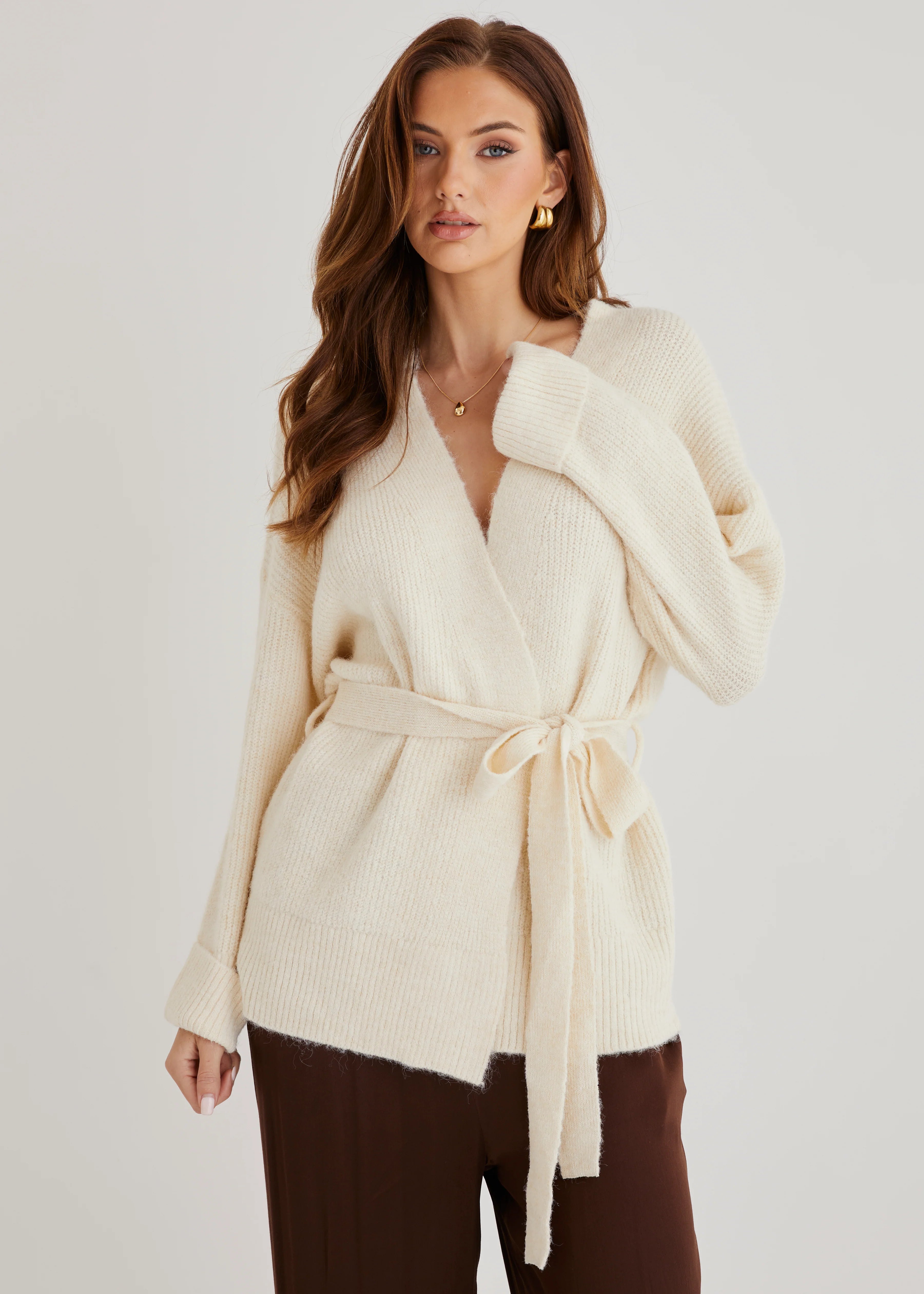Coyote Wrap Sweater - Cream