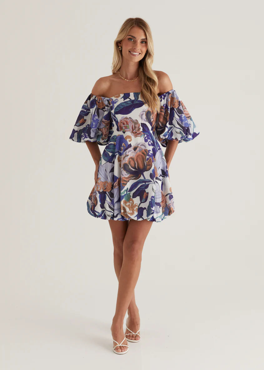 Palais Off Shoulder Dress - Donatella Azure