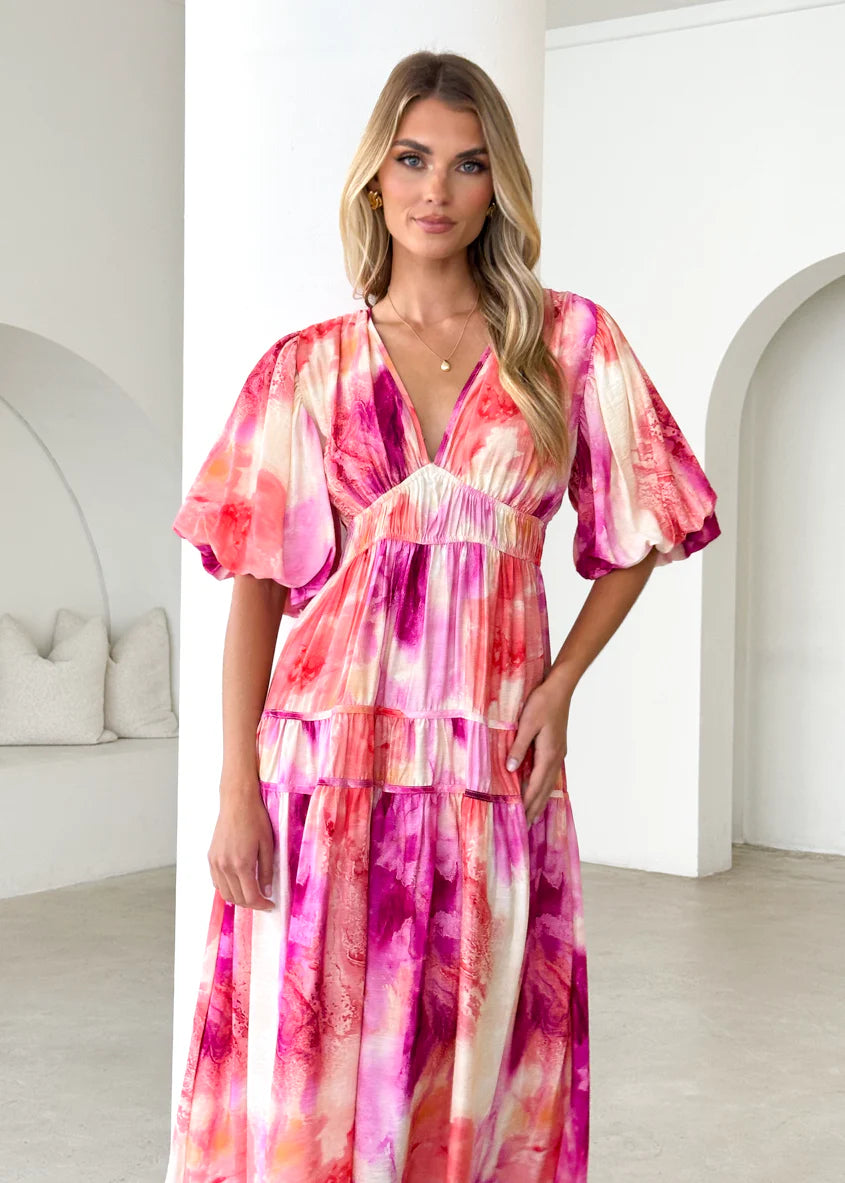 Bedford Maxi Dress - Magenta Splash