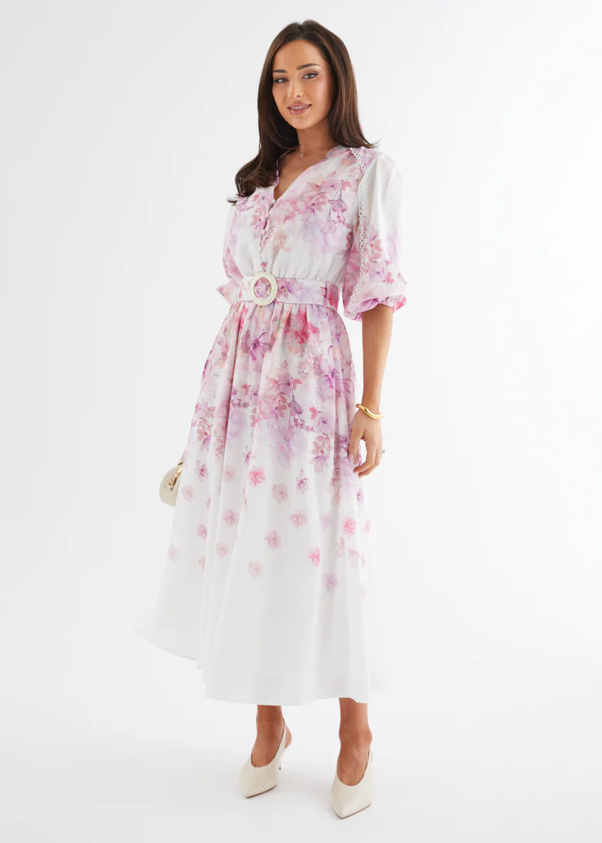 Lani Maxi Dress - Pink Flowers