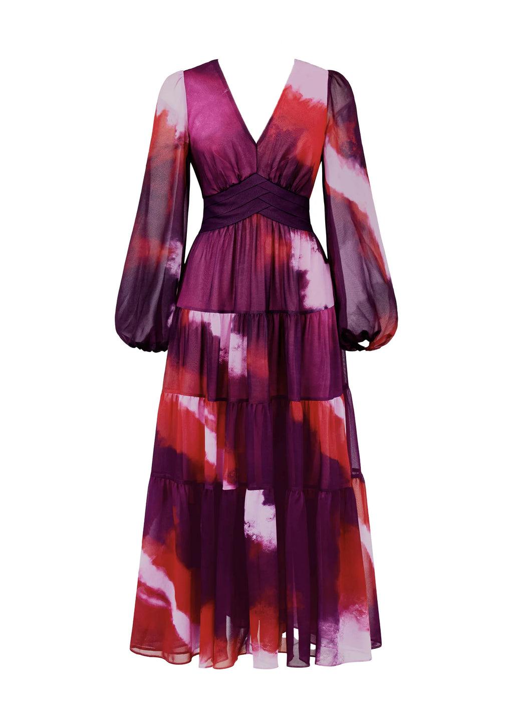 Mayella Maxi Dress - Plum Tie Dye