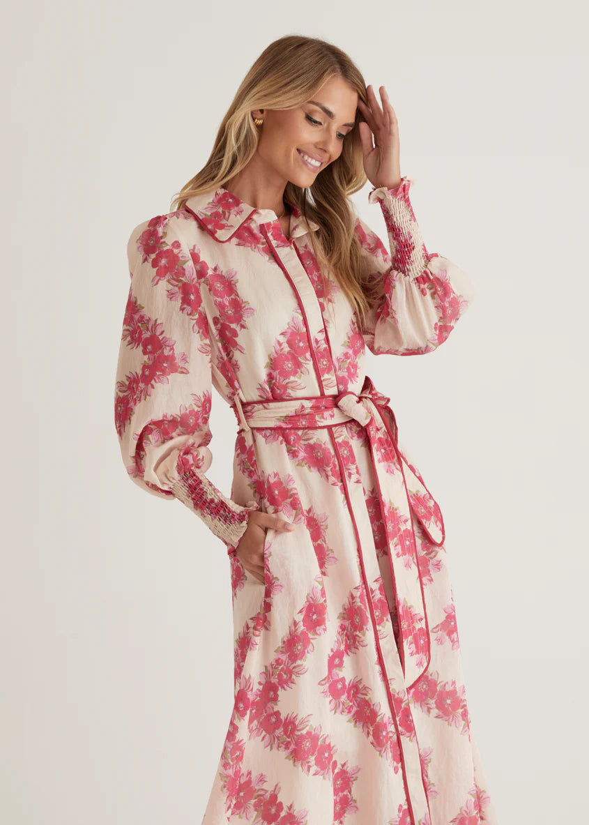 Rosemary Maxi Dress - Magenta Floral