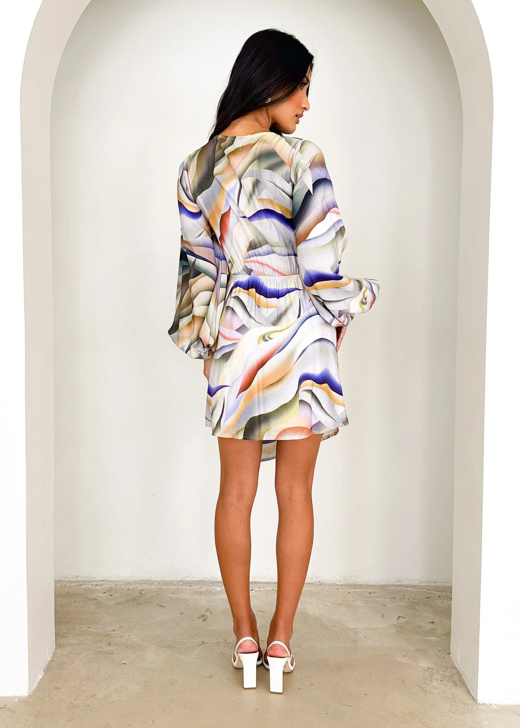 Linda Dress - Indigo Swirl