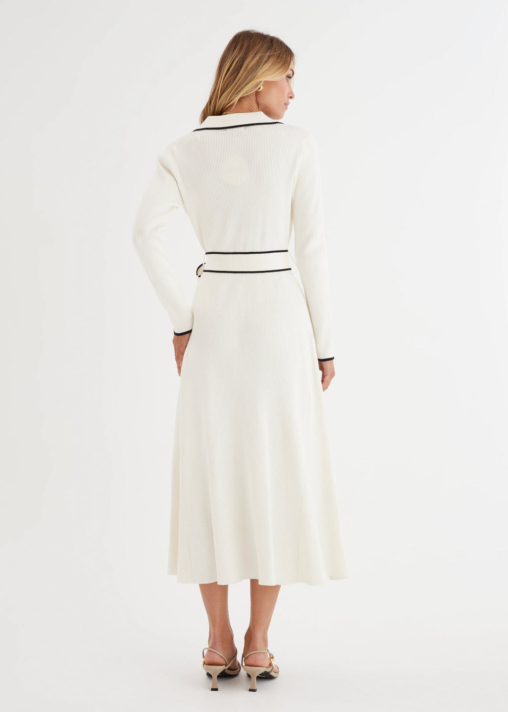 Stephanie Knit Midi Dress - Cream
