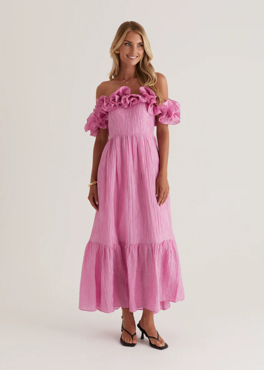 Marlow Off Shoulder Maxi Dress - Pink