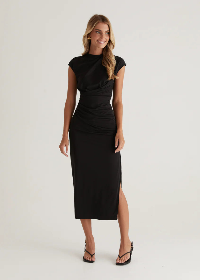 Mavis Midi Dress - Black