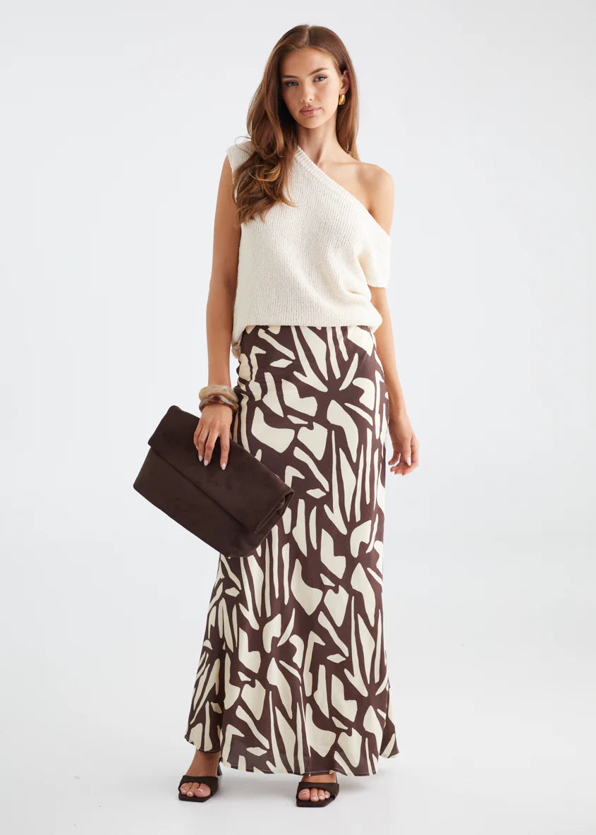 Vance Maxi Skirt - Choc Vanilla