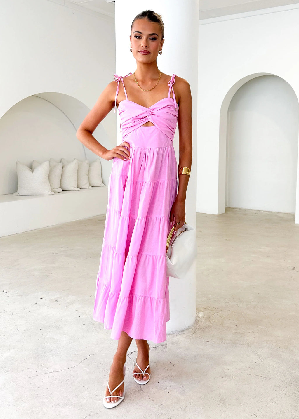 Tallia Midi Dress - Pink