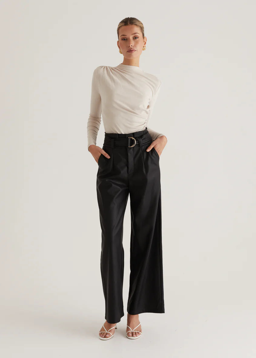 Mariah PU Pants - Black