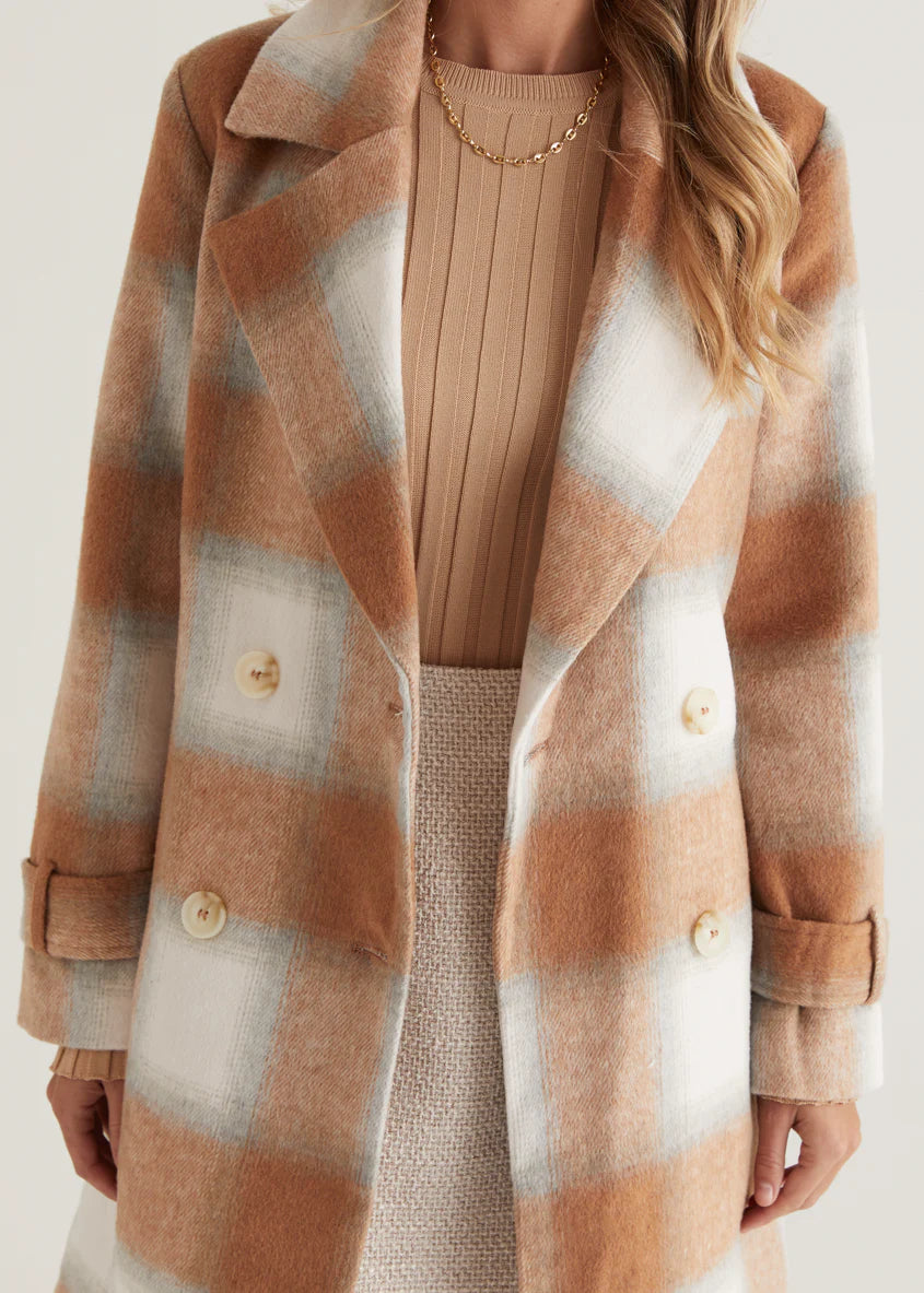 Laterro Coat - Tan Check