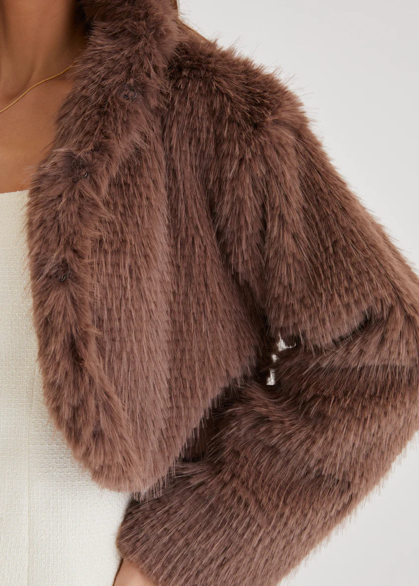 Lush Cropped Jacket - Mocha
