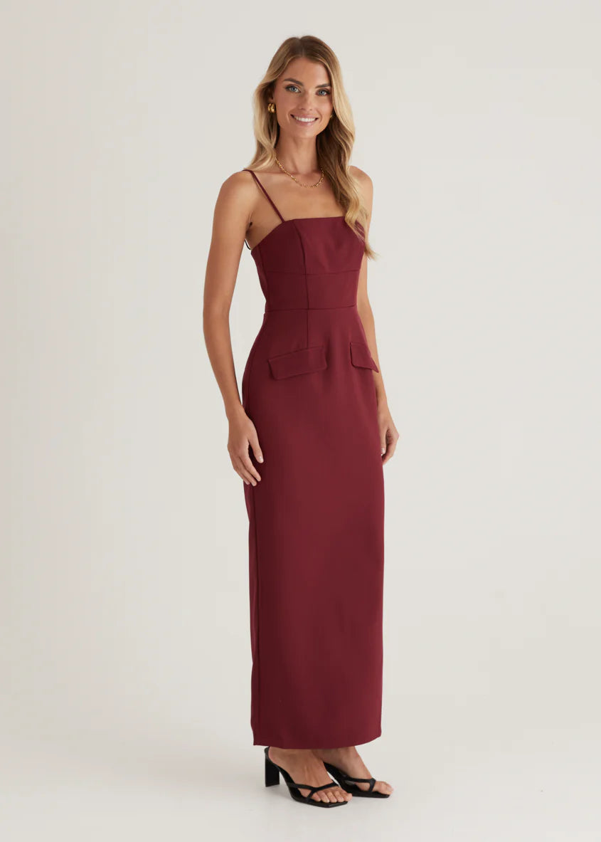 Hansel Maxi Dress - Wine