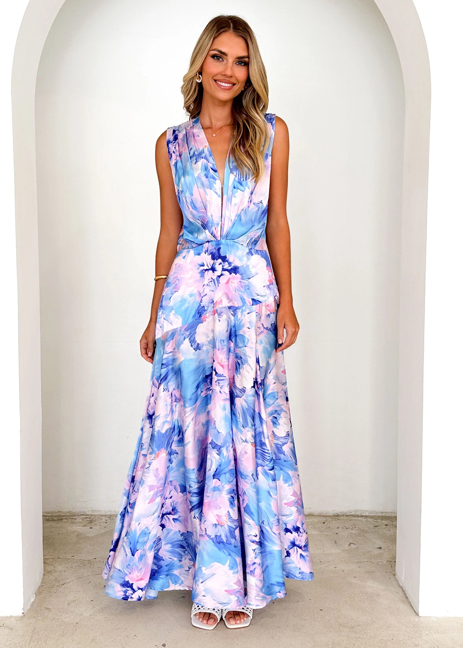 Divinity Maxi Dress - Blue Floral