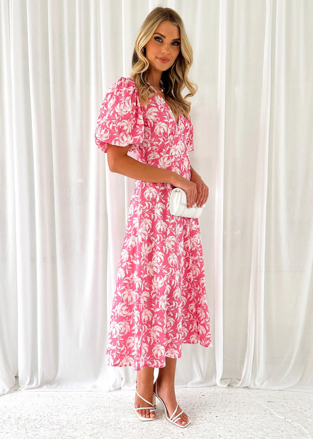 Paver Midi Dress - Pink Floral