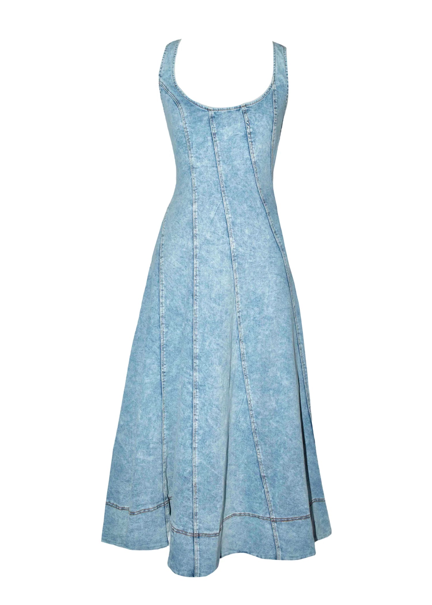 Yasmin Denim Midi Dress - Washed Blue
