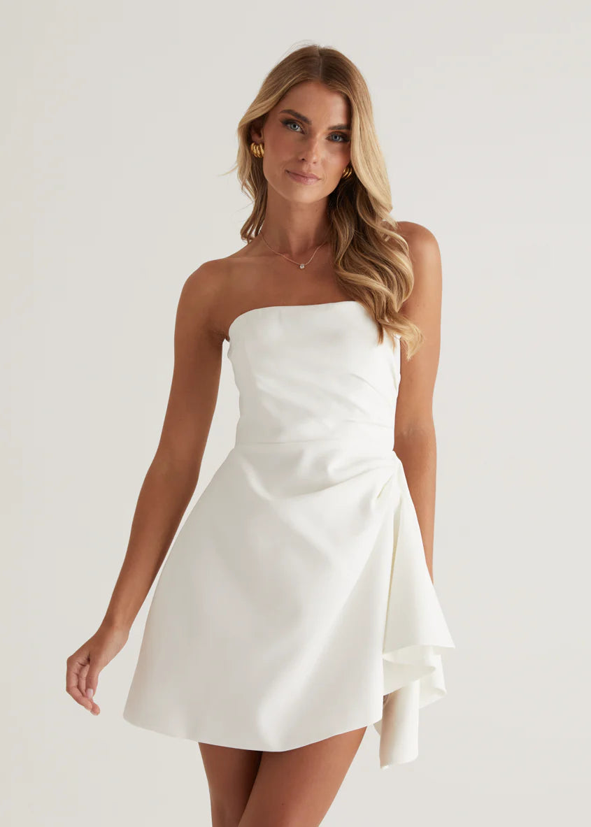 Prunella Strapless Dress - Off White