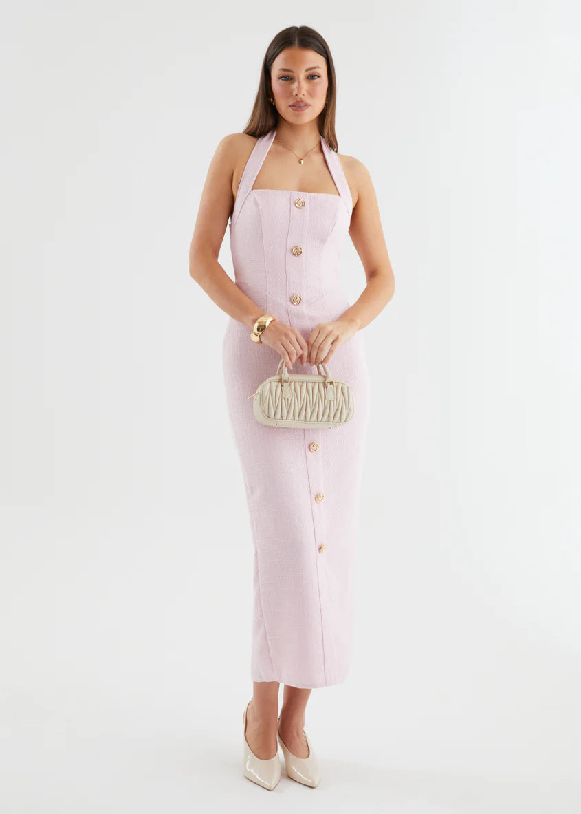 Marina Halter Maxi Dress - Baby Pink