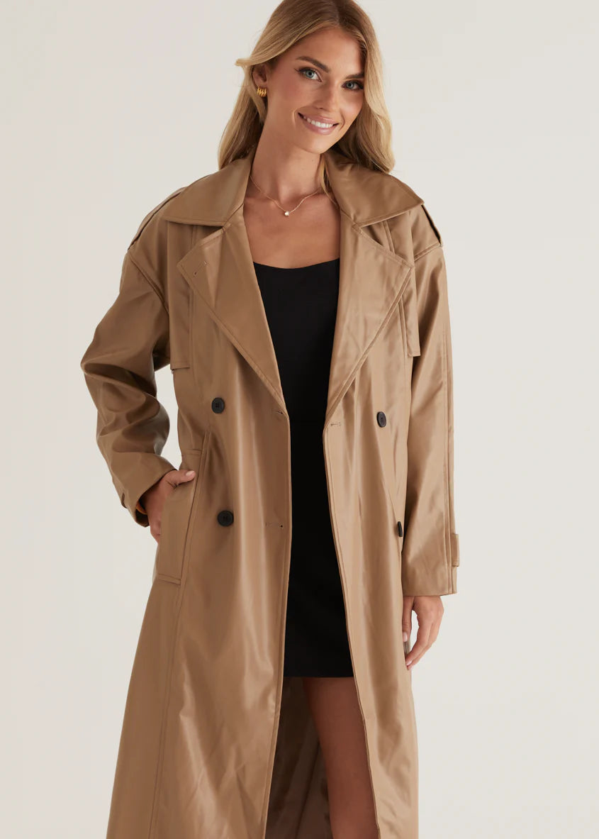 Reese Pu Trench - Camel
