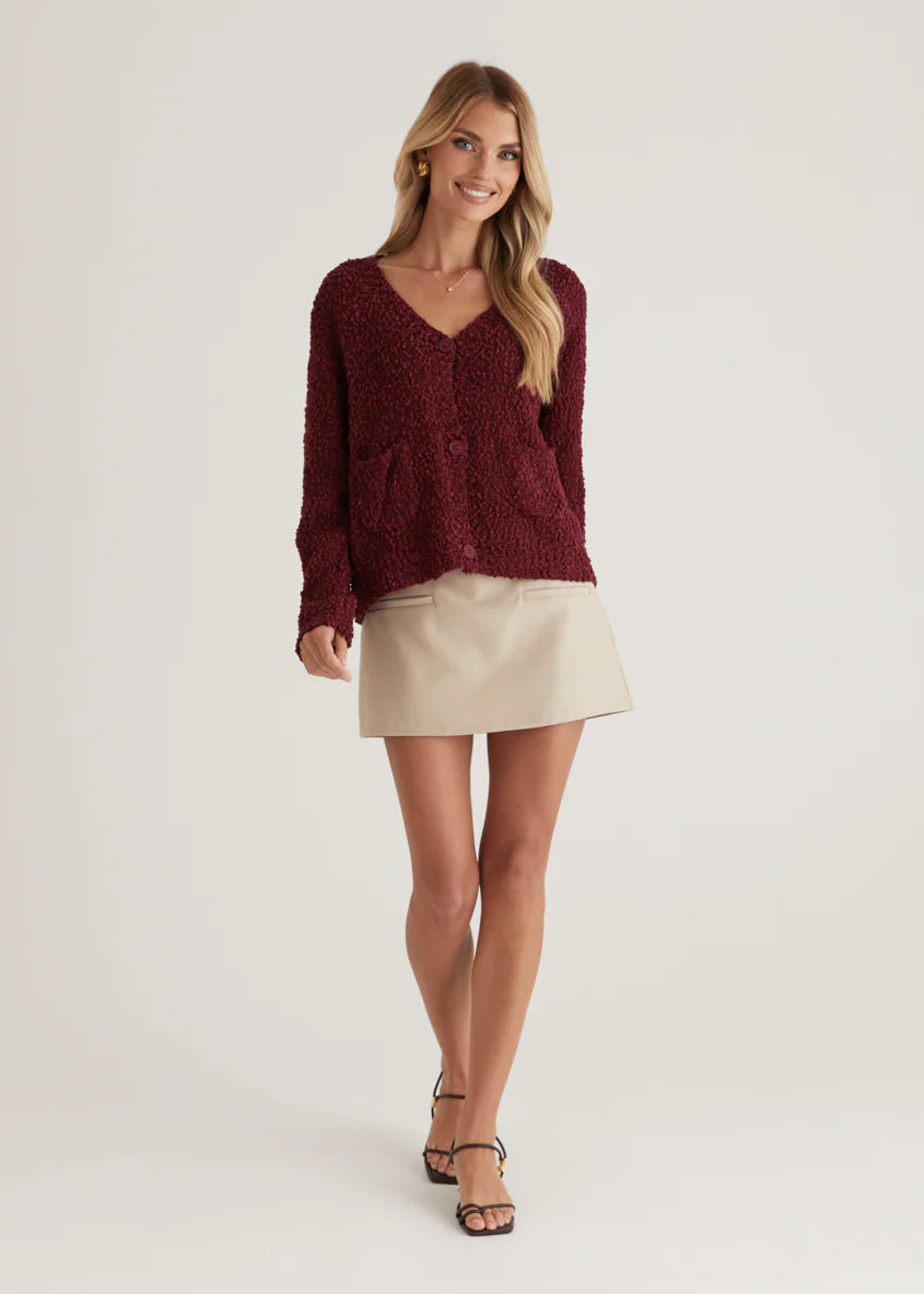 Skyfall Cardigan - Burgundy