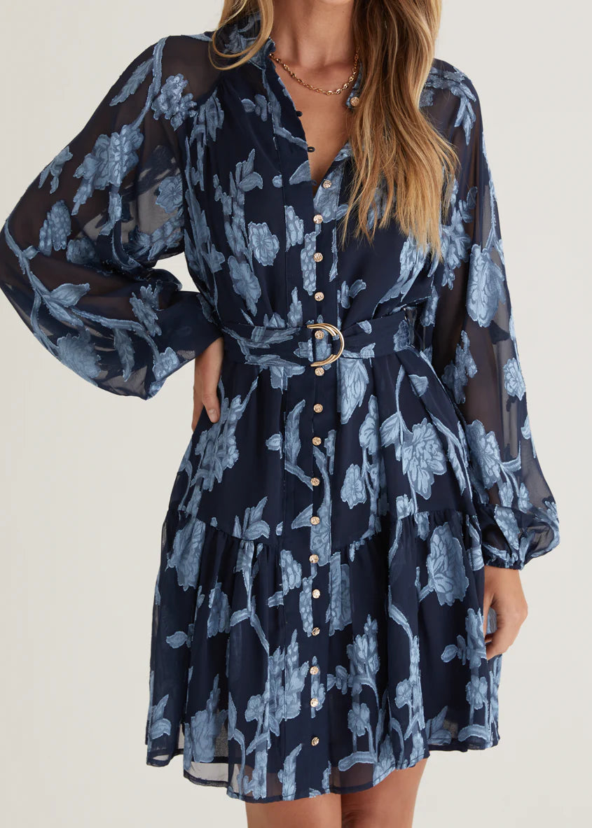 Azalea Dress - Blue Floral