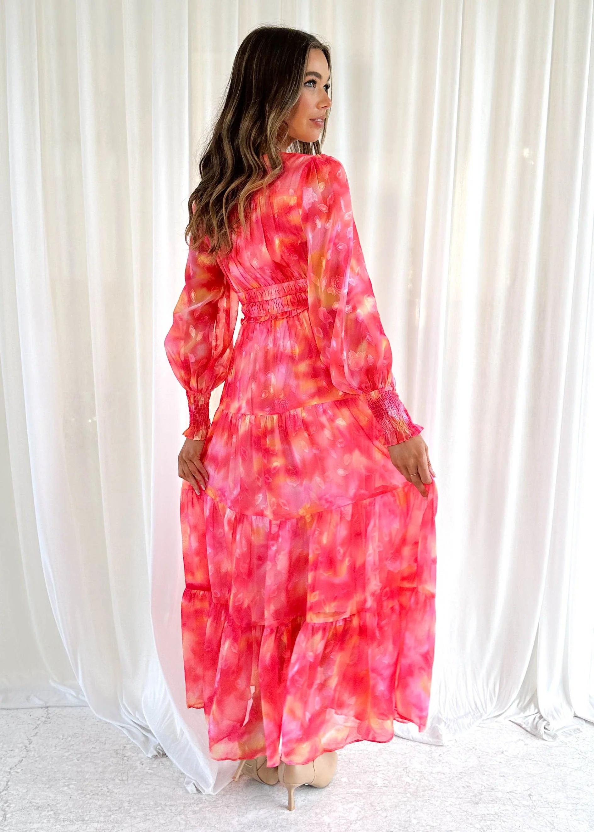 Edinna Maxi Dress - Pink Splash