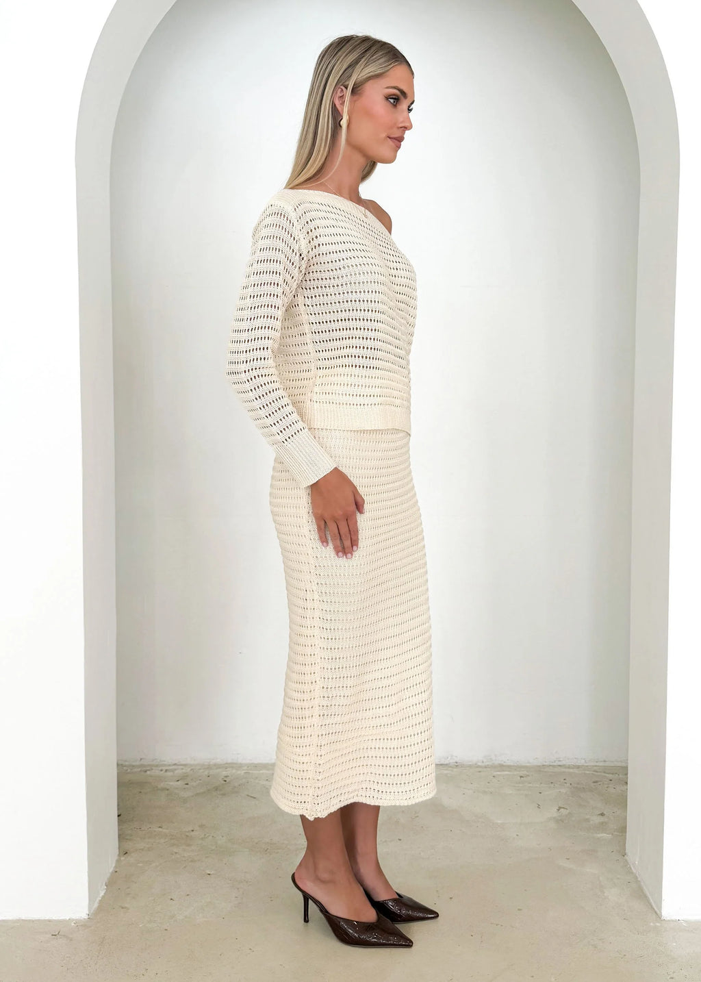 Juna Midi Skirt - Cream