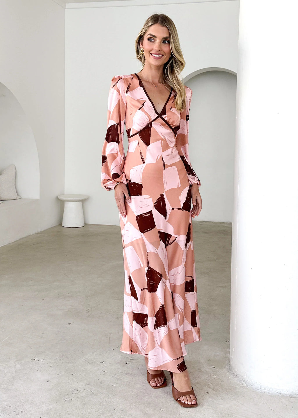 Taliya Maxi Dress - Blush Geo