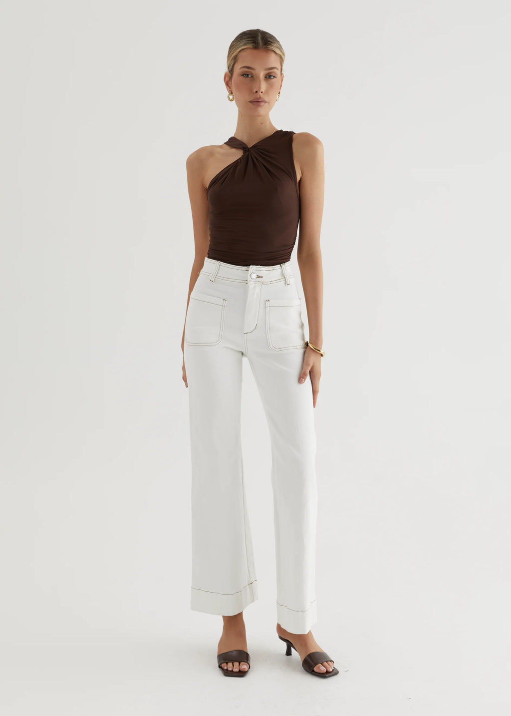 Zekroe Wide Leg Jeans - Off White