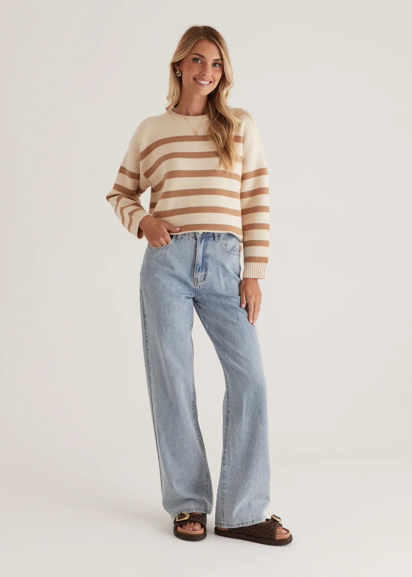Coastalla Sweater - Beige Stripe