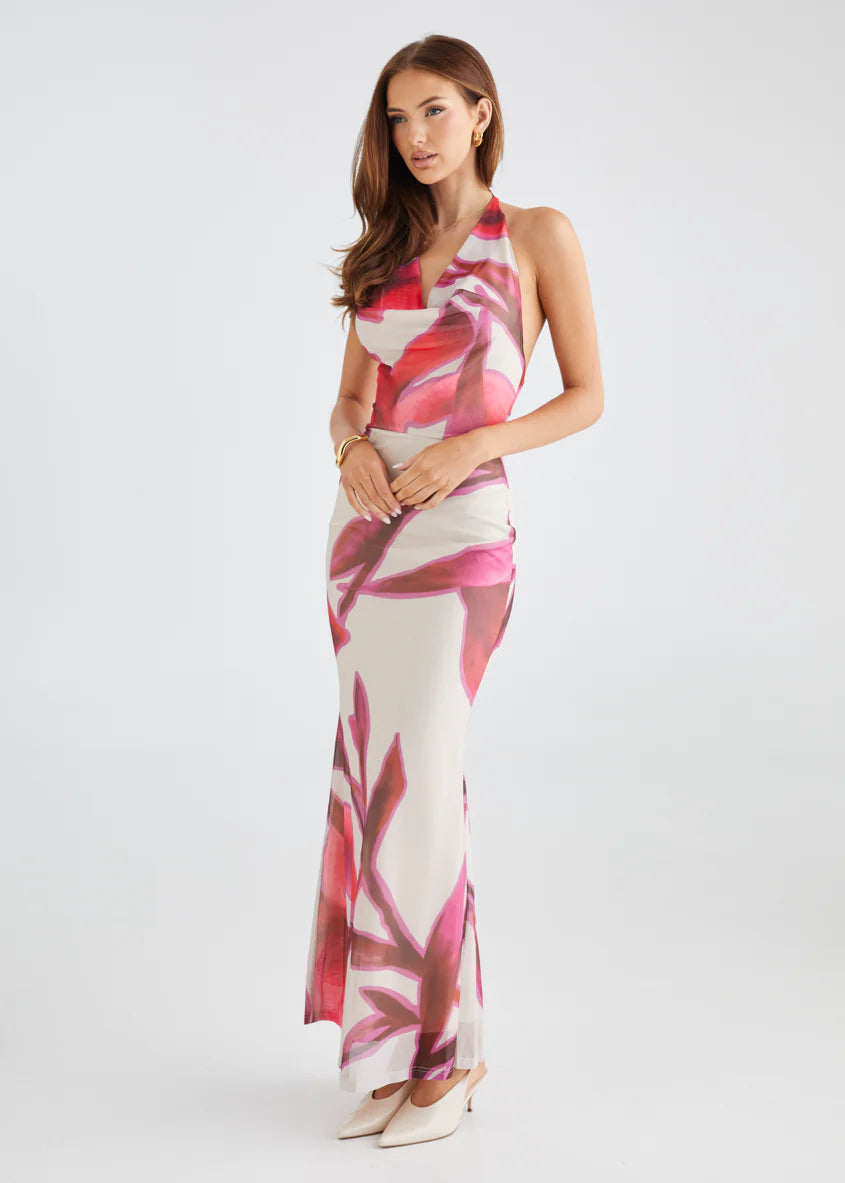 Maree Maxi Dress - Crimson Leaf