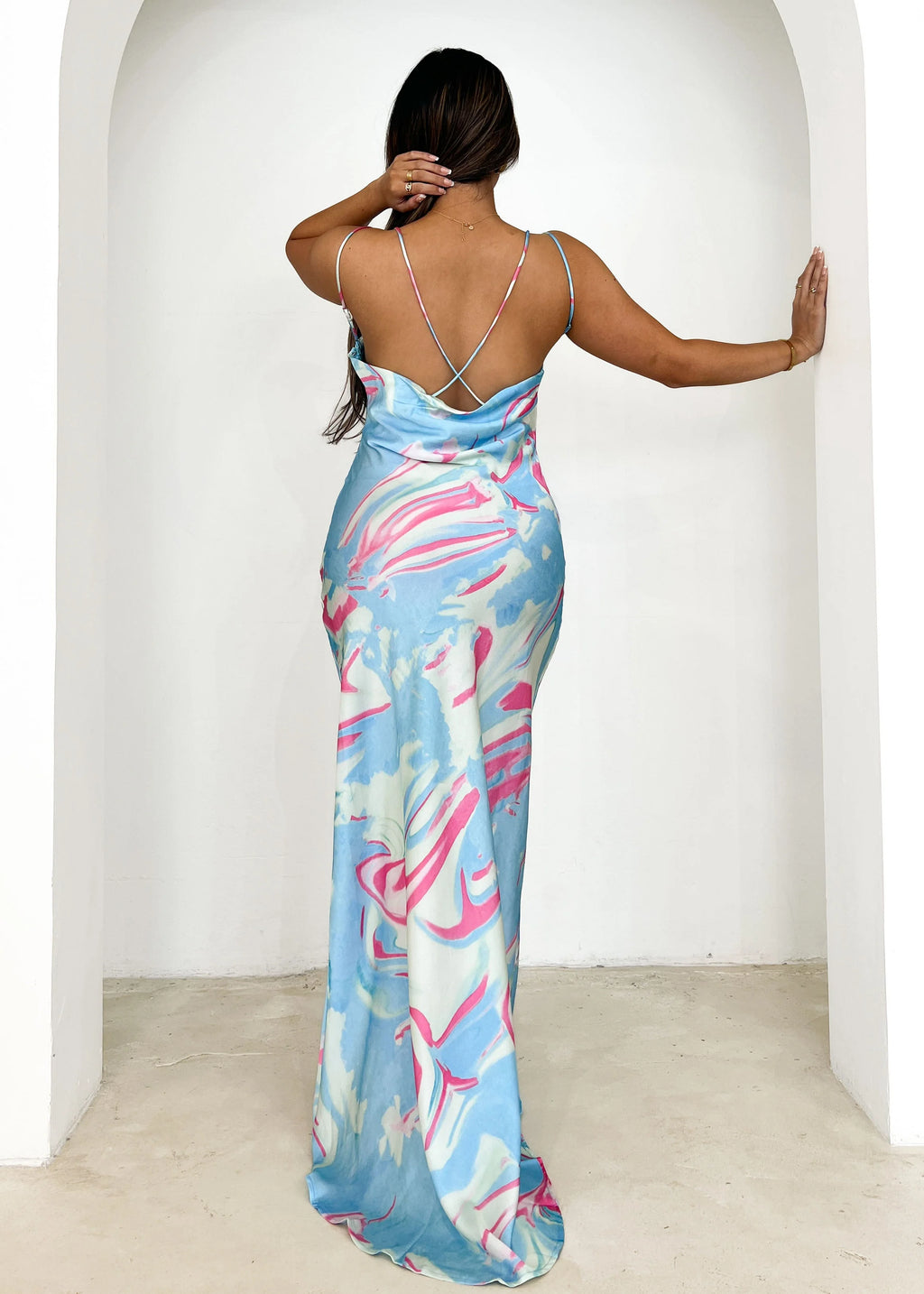 Vista Maxi Dress - Sky Blue Swirl