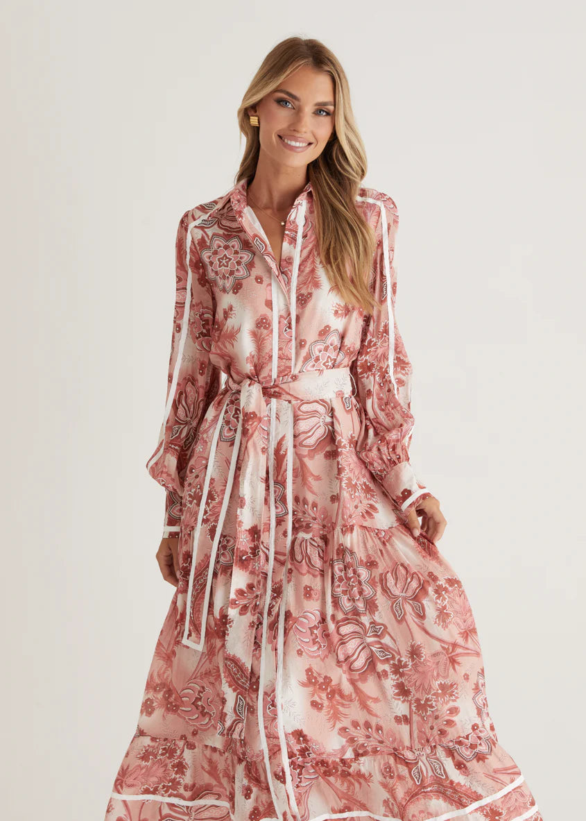 Juliet Maxi Dress - Wine Paisley