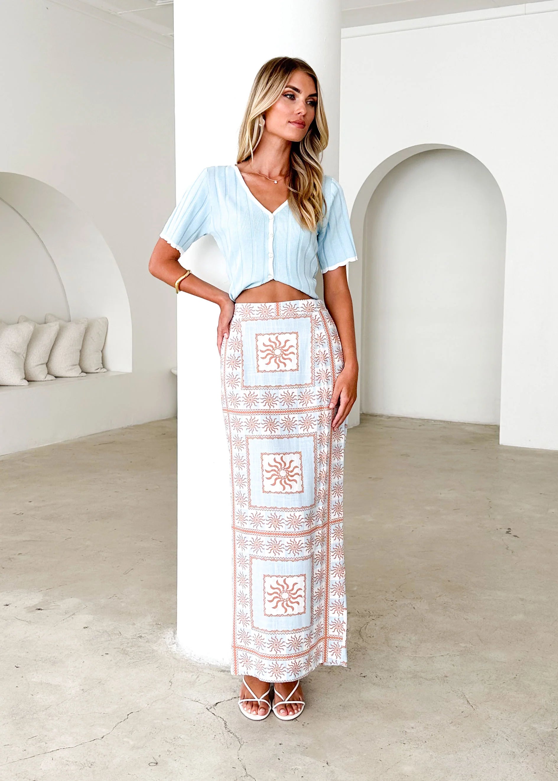 Yulia Knit Top - Sky Blue