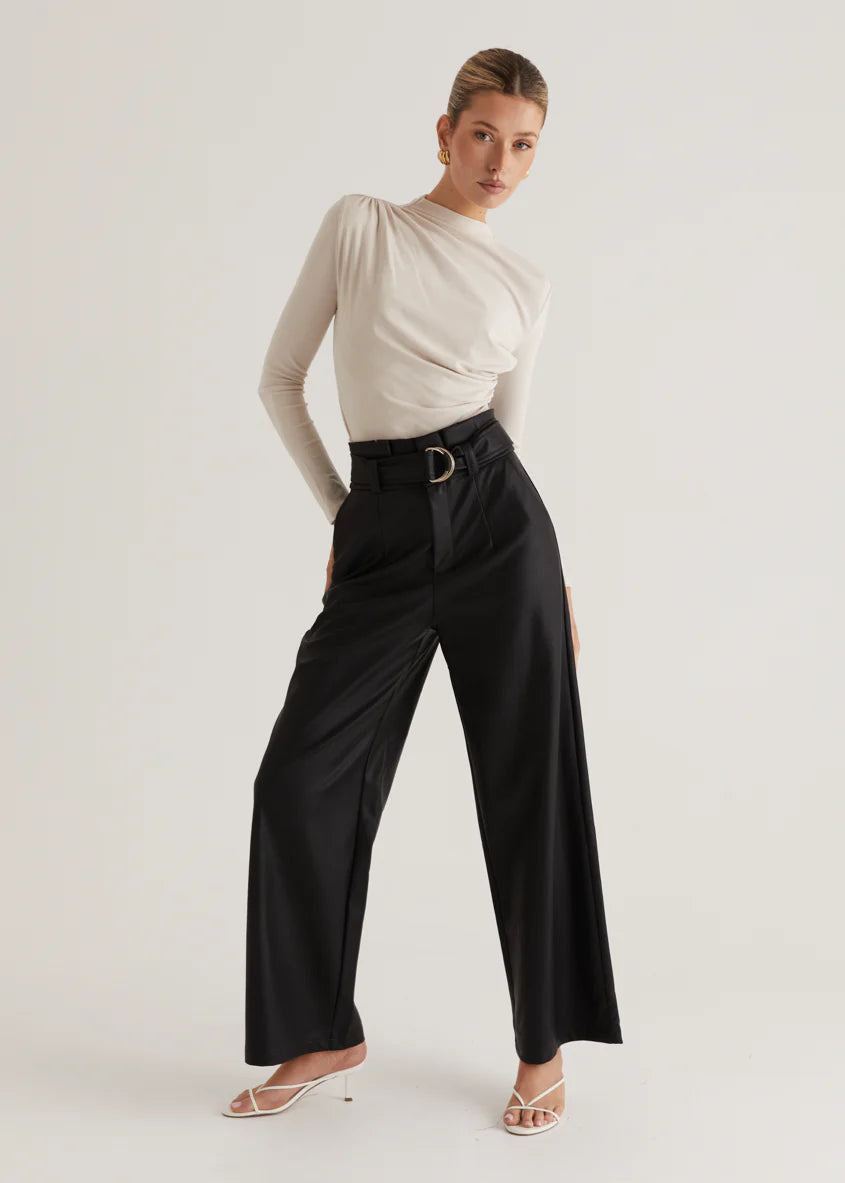 Mariah PU Pants - Black