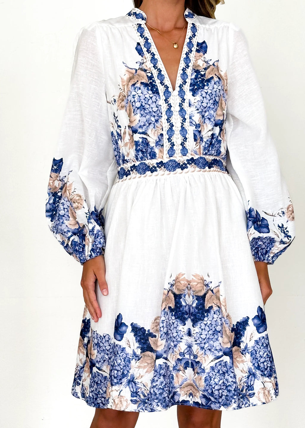 Veracruz Dress - White Hydrangea