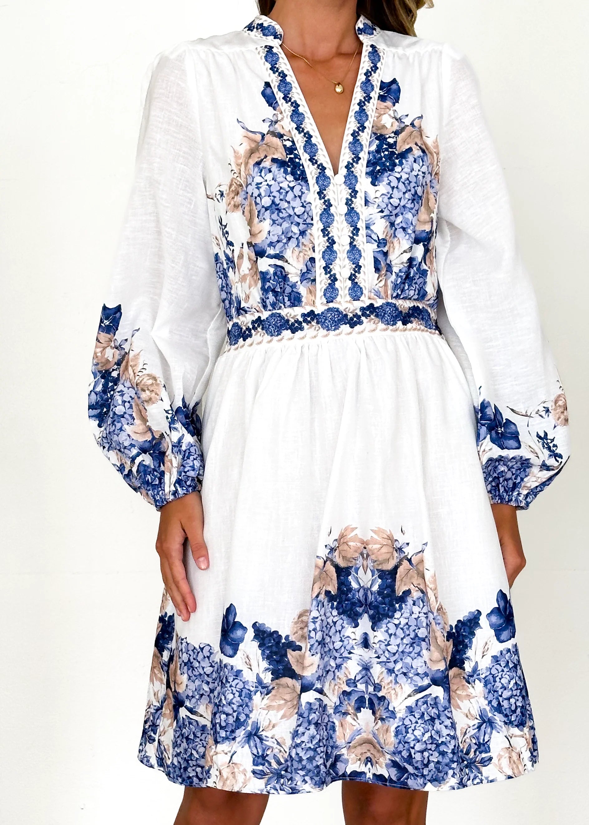 Veracruz Dress - White Hydrangea